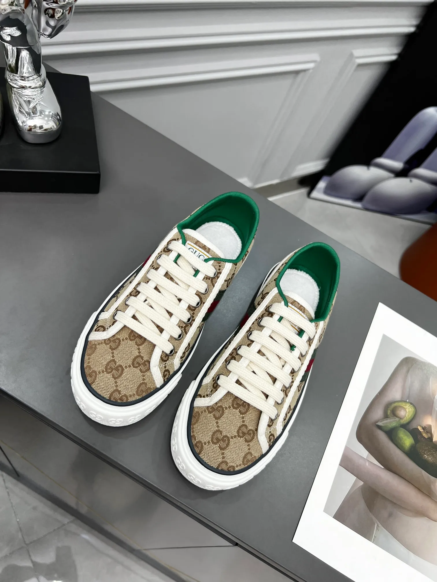👟👟Ex-factory price 480👟👟 GUCCI new model 1977, classic LOGO material, 1:1 electric embroidery according to the original version, high version, complete package, low and highest version👟👟Ex-factory price U foam feet. T👟👟Ex-factory price U outsole, complete package! 35-44